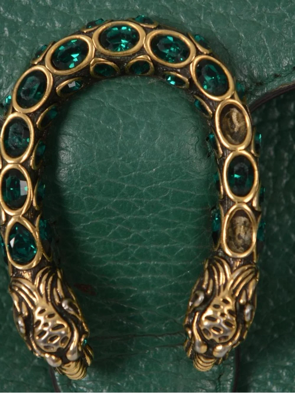 ♥️Gucci Dionysus Emerald Green Leather Shoulder Bag Gold Horsebit Silver Chain♥️ - Picture 8 of 16
